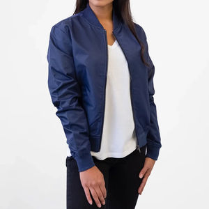 Fournisseurs de vêtements OEM, veste bomber en coton uni pour femmes, veste bomber tendance pour femmes, prix abordable - Product Image 6