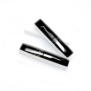 RMI Hot Selling Stainless Steel Volume Eyelash Tweezers High Quality Eyelash Extension Tweezer Silver Shiny Eyelash Tweezer - Product Image 3