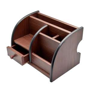 Support et porte-stylos rond en bois pour bureau, organisateur de crayons multifonctionnel, rangement ZARA ENTERPRISES ZE457 - Product Image 3