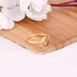 แหวนเงินแท้ทัวร์มาลีนสีชมพูรูปไข่สีเหลืองทองดีไซน์เนอร์แฮนด์เมดเครื่องประดับแหวนชั้นดีสำหรับผู้หญิงของขวัญสำหรับคุณแม่925 - Product Image 5