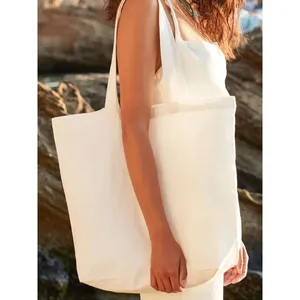 Sacs fourre-tout promotionnels en coton biologique teint naturellement, sacs de courses durables pour le merchandising - Product Image 4