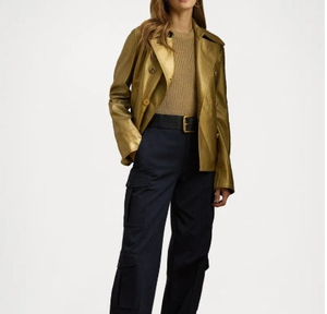 แจ็กเก็ตหนังแกะแท้สำหรับผู้หญิงเสื้อแจ็กเก็ตหนังแท้แฟชั่นฤดูใบไม้ผลิ - Product Image 4