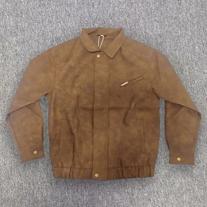 Vestes en cuir véritable imprimées en 3D, mode d'hiver, veste en peau de mouton, fermeture éclair, veste de mode en gros, col élégant pour hommes - Product Image 4