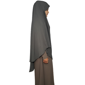 Modeste femmes musulmanes Khimar Hijab robe respirant Polyester tissu fait à la main solide motif coupe ample fonctions islamiques parfaites - Product Image 3