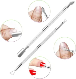 Venta al por mayor pinzas para cutículas logotipo personalizado pinzas duraderas para las esquinas de las uñas Mango antideslizante herramientas de manicura - Product Image 6