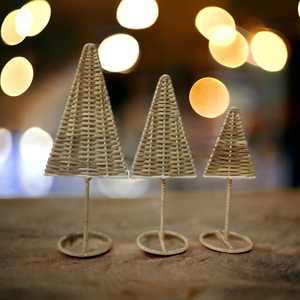 Adornos de árboles de Navidad de Metal para el hogar y el jardín tejidos de ratán de algas marinas, accesorios decorativos de alta calidad para festivales y fiestas - Product Image 1