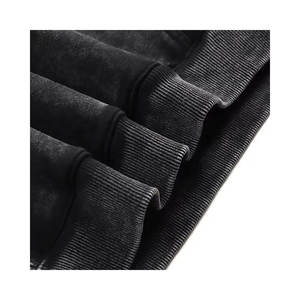 เสื้อฮู้ดผ้าฝ้ายสีดำสำหรับผู้ชายและผู้หญิงเสื้อมีฮู้ดผ้าคอตตอนโอเวอร์ไซส์ลายโลโก้ขนแกะสีล้วนสำหรับฤดูหนาว - Product Image 4