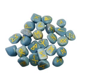 Juego de Runas de cristal de cuarzo rosa, piedra de energía Wicca Natural para adivinación e intuición, meditación Reiki en protección, runas vikingas - Product Image 2