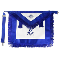 Tablier de Maître Maçon Vintage, Compas et Équerre en Cuir, Broderie en Tissu Chenille, Lumineux à LED, pour Loge Bleue, Régalia Maçonnique