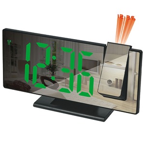 Réveil à projection LED 3816PL avec miroir, projecteur d'heure rotatif, affichage de la température et de la date, atténuation automatique pour chambre et bureau - Product Image 6