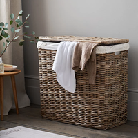 Vente en gros panier à linge en osier panier à linge boîte en rotin naturel grand organisateur de salle de bain panier écologique avec couvercle