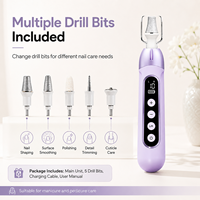 Machine à ongles électrique rechargeable OEM 4500 tr/min 2000 mAh sans fil, lime électrique 10 vitesses, affichage LED Type C, autonomie 3 heures