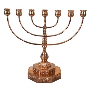 Classique religieux 7 branches Menorah métal laiton Temple candélabre bougeoir pour la décoration intérieure et l'utilisation cérémonielle - Product Image 4