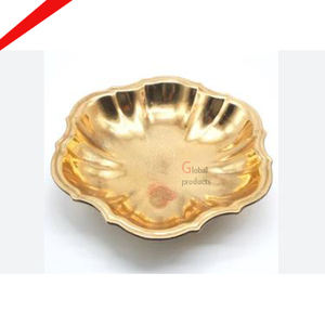 Cuenco de aluminio hermoso del chocolate del diseño de la hoja acabada de oro para los hoteles - Product Image 5