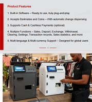 Machine de traitement des espèces avec logiciel intégré, dispositif de traitement des billets et des pièces, système de point de vente, machine de paiement, kiosque, SDK, boîtier métallique extérieur