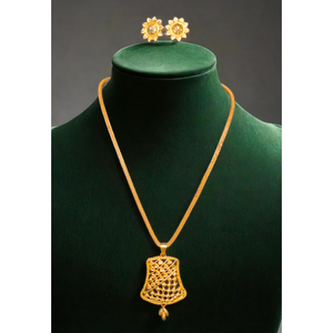 Mejor oferta 2025 collar pendientes conjunto con 22Ct chapado en oro diseño único collar pendientes conjunto para mujeres usan joyería - Product Image 1