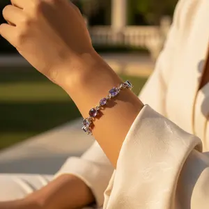 Pulsera de Plata 925 con Amatista Fina para Mujer - Product Image 2