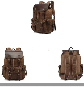 <b>Men's</b> Genuine <b>Leather</b> Backpack Laptop Bag <b>Satchel</b> Day Pack Travel Bag <b>Mens</b> Rucksack <b>Leather</b> Shoulder Bags Backpack - Product Image 2