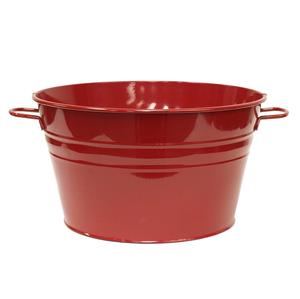 Seau en métal classique avec poignée latérale couleur rouge pour décoration de jardin intérieur jardinière seaux de seau multi-usages - Product Image 1