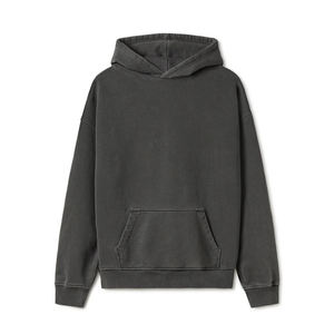 100% algodón orgánico Boxy Fit Hoodie 470GSM Oliva y antracita hombros caídos lisos-logotipo personalizado para el invierno - Product Image 4