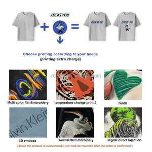 Camiseta de fabricación de alta calidad personalizada, camiseta blanca de algodón pesada con estampado de diseñador de logotipo personalizado 300 230 Gsm 100% para hombre - Product Image 2