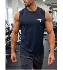 Débardeurs de sport polyvalents pour hommes, col rond, bleu marine, légers, pour la musculation, l'entraînement et les sports - Product Image 5