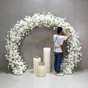 Eventi di nozze bianco fiore arco di seta Runner fiore matrimonio sfondo romantico fiori artificiali decorazione matrimonio - Product Image 6