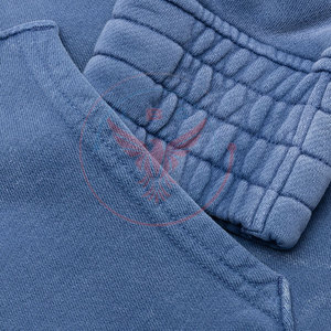 Sweat-shirts légers en polaire polyester/coton pour homme, effet délavé, écologiques, unis, décontractés, coupe ample avec logo personnalisé - Product Image 6