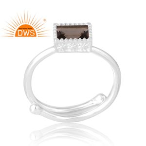 Dernière vente bague en argent sterling 925 avec pierres précieuses fumées naturelles bijoux personnalisés pour femmes cadeau pour elle - Product Image 1