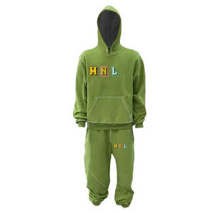 Survêtement tendance et écologique pour l'hiver, à capuche, décontracté, uni, imprimé sur mesure, 100% coton, extensible dans les quatre sens, de qualité supérieure - Product Image 1