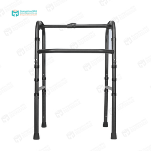 Deambulatore Pieghevole Leggero in Alluminio Nero a 2 Ruote, Altezza Regolabile, Ausilio Medico per la Deambulazione, Classe I CN per Anziani - Product Image 3