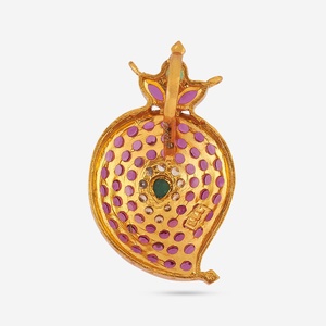 Colgante de Plata 925 con Dijes de Templo y Engaste de Bisel, Joyería Artesanal con Diamante y Perla, Hecho en India - Product Image 4