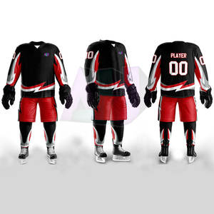 Conjuntos de Uniformes de Hockey sobre Hielo Transpirables y Ligeros Hechos con Tela 100% Poliéster, Duradera, que Absorbe la Humedad, Mayor Comodidad y Flexibilidad - Product Image 1