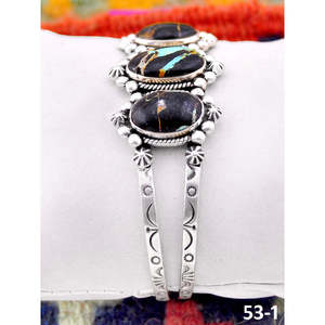 Southwest Handmade Black Jack Turquoise Sterling <b>Silver</b> Fashion <b>Cuff</b> <b>Bracelet</b> Elegant Black Jack Turquoise <b>Silver</b> <b>Cuff</b> for Women - Product Image 2