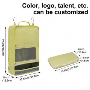 Organisateur suspendu multifonctionnel en toile pour sous-vêtements, outils de nettoyage, tissu, papier, matériel, garde-robe, rangement de vêtements, sacs en filet pour portes - Product Image 4