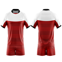 Seragam Rugby Profesional Pria dengan Desain Cetak Khusus Ramah Lingkungan, Cepat Kering, Bernapas, Jersey dan Celana Pendek, Harga Grosir Pabrik OEM