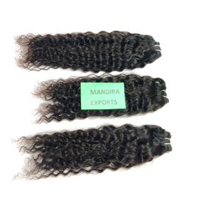 Vendeurs non traités à cuticules alignées Paquets bouclés One Doner Machine Double trame Extensions de cheveux humains bruts du temple indien - Product Image 4