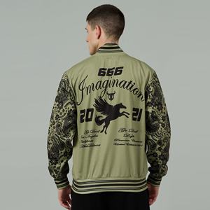 Chaquetas Letterman para hombre, bombardero de sublimación personalizado, chaqueta universitaria de béisbol, ropa transpirable de tela personalizada - Product Image 4