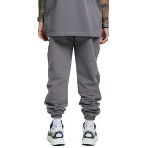 Pantalon de jogging gris 100% coton à revers en polaire Streetwear lourd avec ceinture élastique et poche zippée Style décontracté - Product Image 2