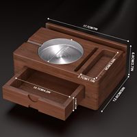 Grand cendrier carré en bois personnalisé et portable, finition lisse, plusieurs repose-cigares, facile à nettoyer, haute qualité, pour la maison et la voiture