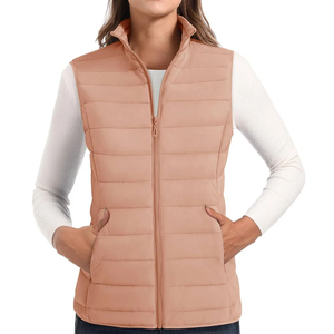 Gilet matelassé léger pour femme, style doudoune, sans manches, chaud, idéal pour le camping, la randonnée et les activités de plein air en hiver - Product Image 1