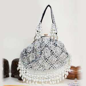 Mirror Embroidery Wedding Purse Handmade for Women Indian Party Use <b>Clutch</b> <b>Bag</b> - Product Image 3