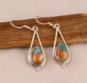 Pendientes de Plata de Ley 925 con Forma de Lágrima, Turquesa de Cobre, Hechos a Mano, para Mujer, Regalo de Boda, para Damas de Honor, a la Moda - Product Image 5
