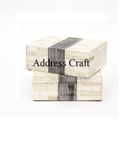 Nouveauté la plus populaire boîte à incrustation d'os boîte-cadeau personnalisée en bois faite à la main incrustation d'os boîte à bijoux en bois avec logo personnalisé à vendre - Product Image 4