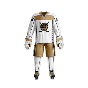 2025 prix de gros confortable jeunesse porter uniforme de Hockey sur glace pour adulte en Stock matériau Durable uniforme de Hockey sur glace - Product Image 3