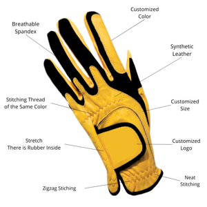 Guante de Golf Premium Transpirable y Ligero de Dedo Completo para Mano Izquierda, para Hombre/Mujer, Deportivo, de Alta Calidad, Personalizable, de Cuero PU y Spandex - Product Image 4