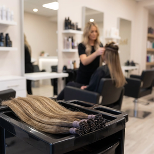 Extensões de Cabelo Humano Virgem Russo de Luxo da Greathairgroup com Ponta Plana de Queratina 22 polegadas # 18/22 Cores Invisíveis Balayage - Product Image 3