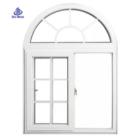 Ventana de Balcón para Casa Norteamericana, Ventanas Corredizas de PVC con Diseño de Rejilla Estilo Francés, Ventana de Doble Vidrio Aislante Acústico de UPVC