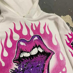 เสื้อฮู้ดผู้ชายแบบสั้นตัดขอบแบบกำหนดเองเสื้อแบบสวมหัวเสื้อสไตล์พังก์พิมพ์ลายฮิปฮอปไฮสตรีทไม่มีสาย - Product Image 3