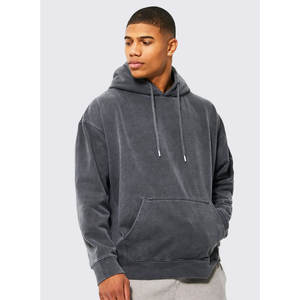 เสื้อฮู้ดโอเวอร์ไซส์ของผู้ชายเสื้อสเวตเชิ้ตแบบสวมหัวเปิดไหล่ตกไซส์ผ้าคอตตอนพรีเมี่ยม - Product Image 6